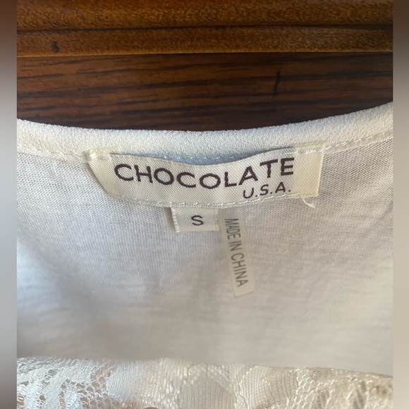 Chocolate White Lace Accent Camisole - Picture 3 of 3